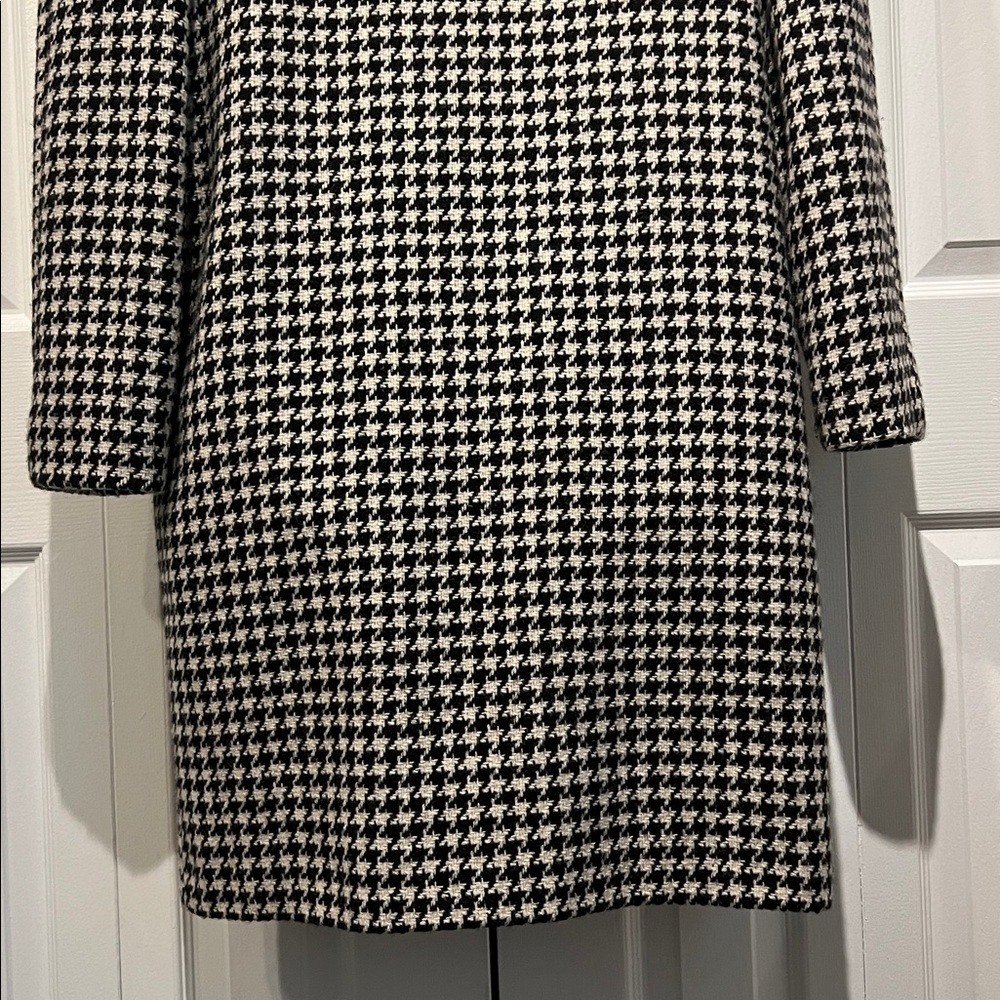 The Limited Wool Black/White Houndstooth Double Breasted Lined Coat Size 10 - Picture 9 of 13